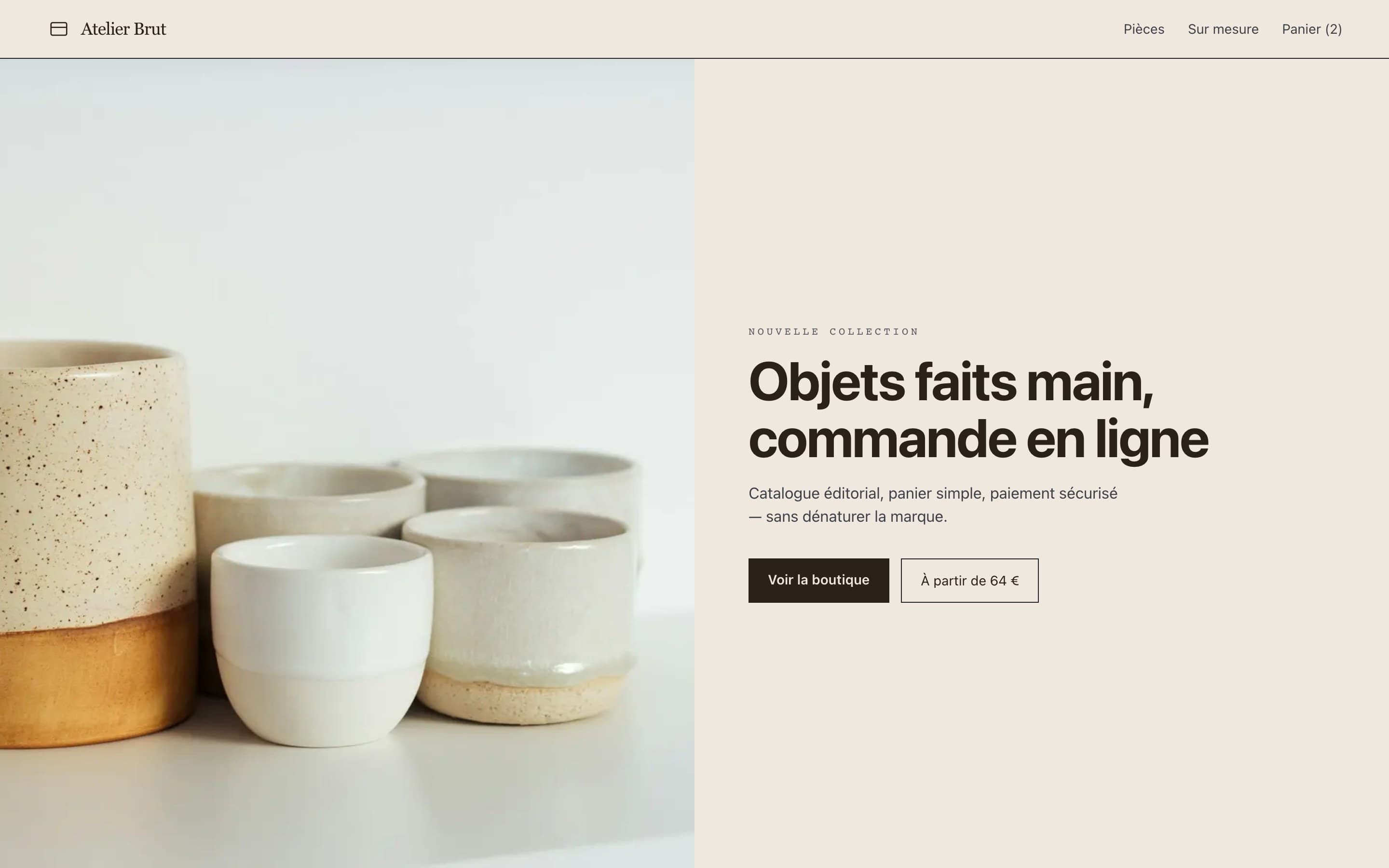 Atelier Brut — Objets faits main, commande en ligne