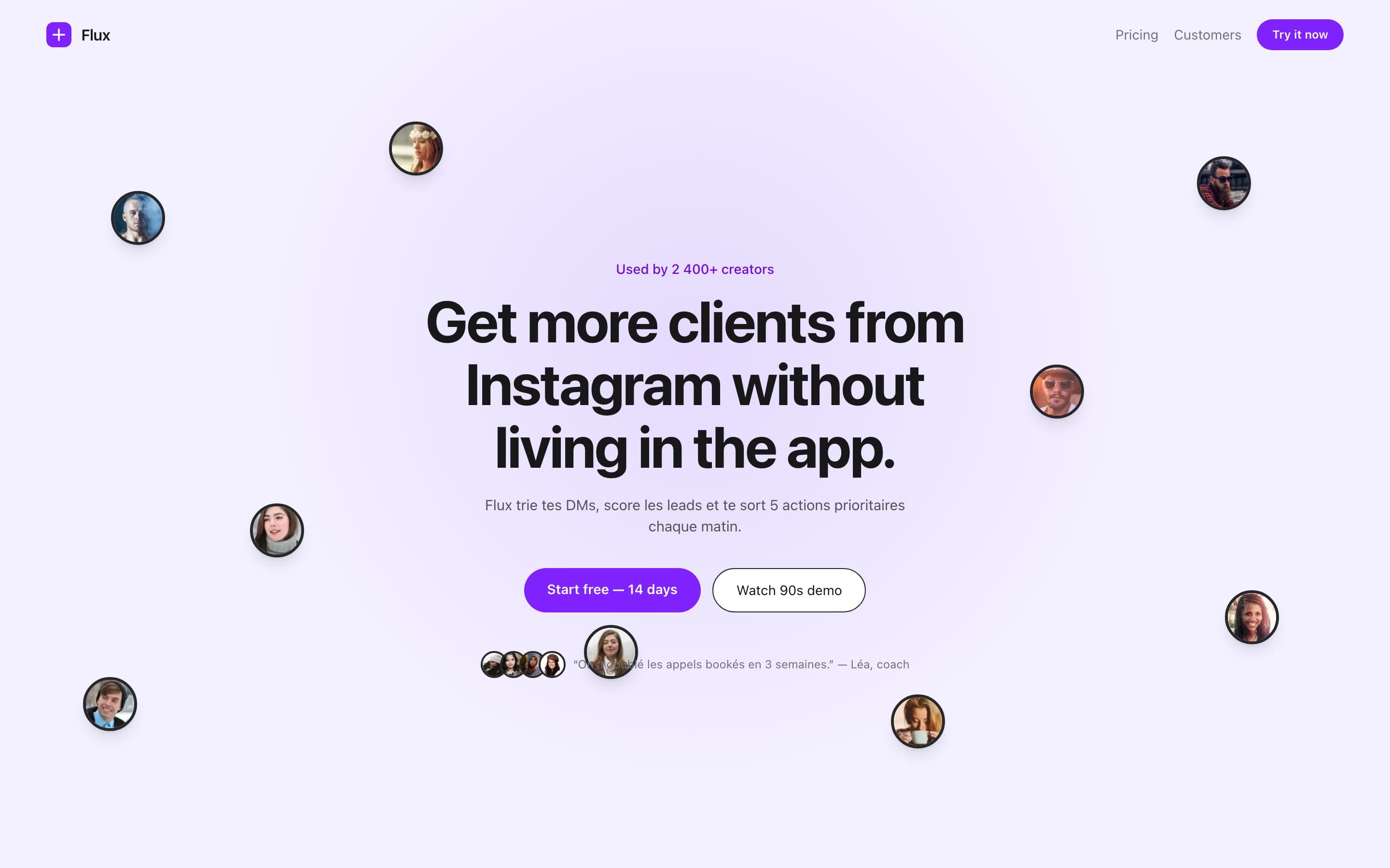 Flux — Plus de clients sans vivre dans l’app