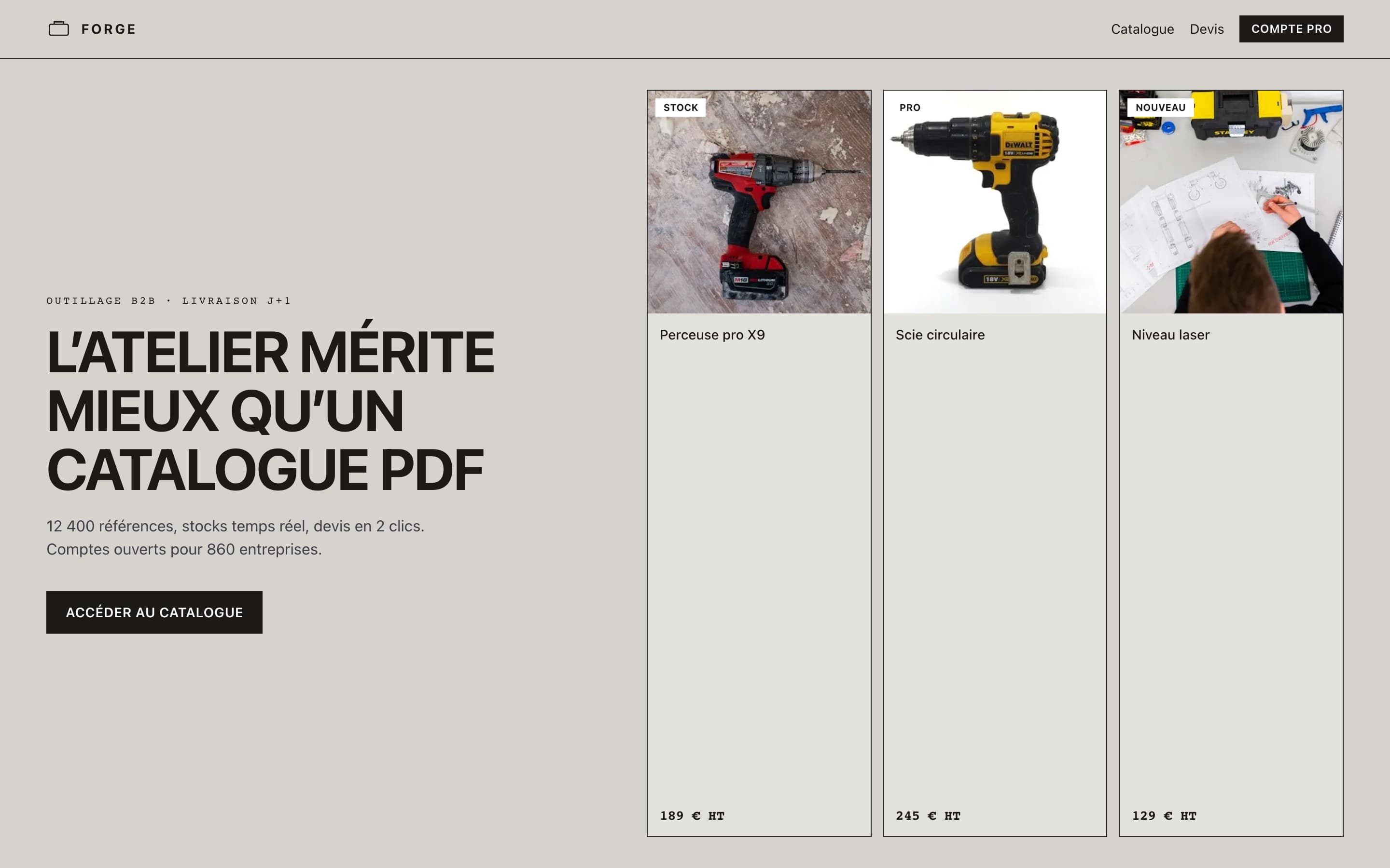 Forge — Catalogue pro en ligne