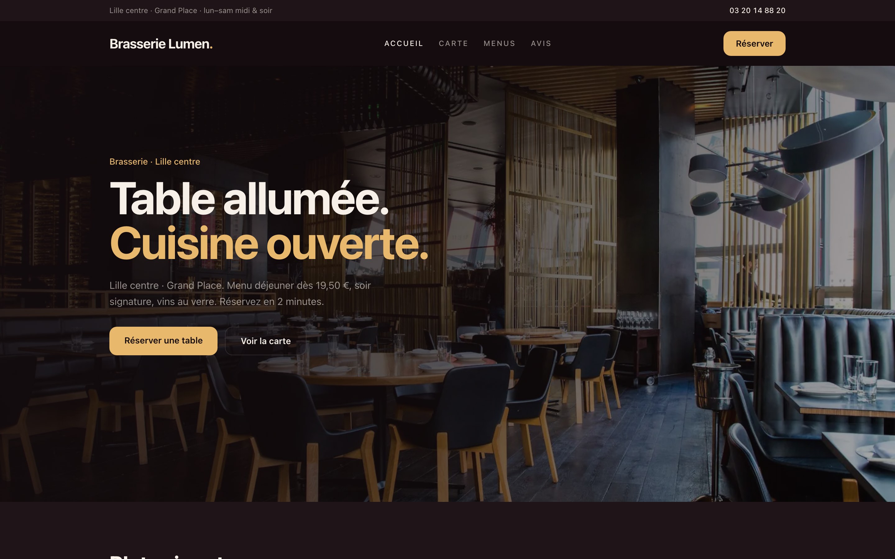 Brasserie Lumen — accueil
