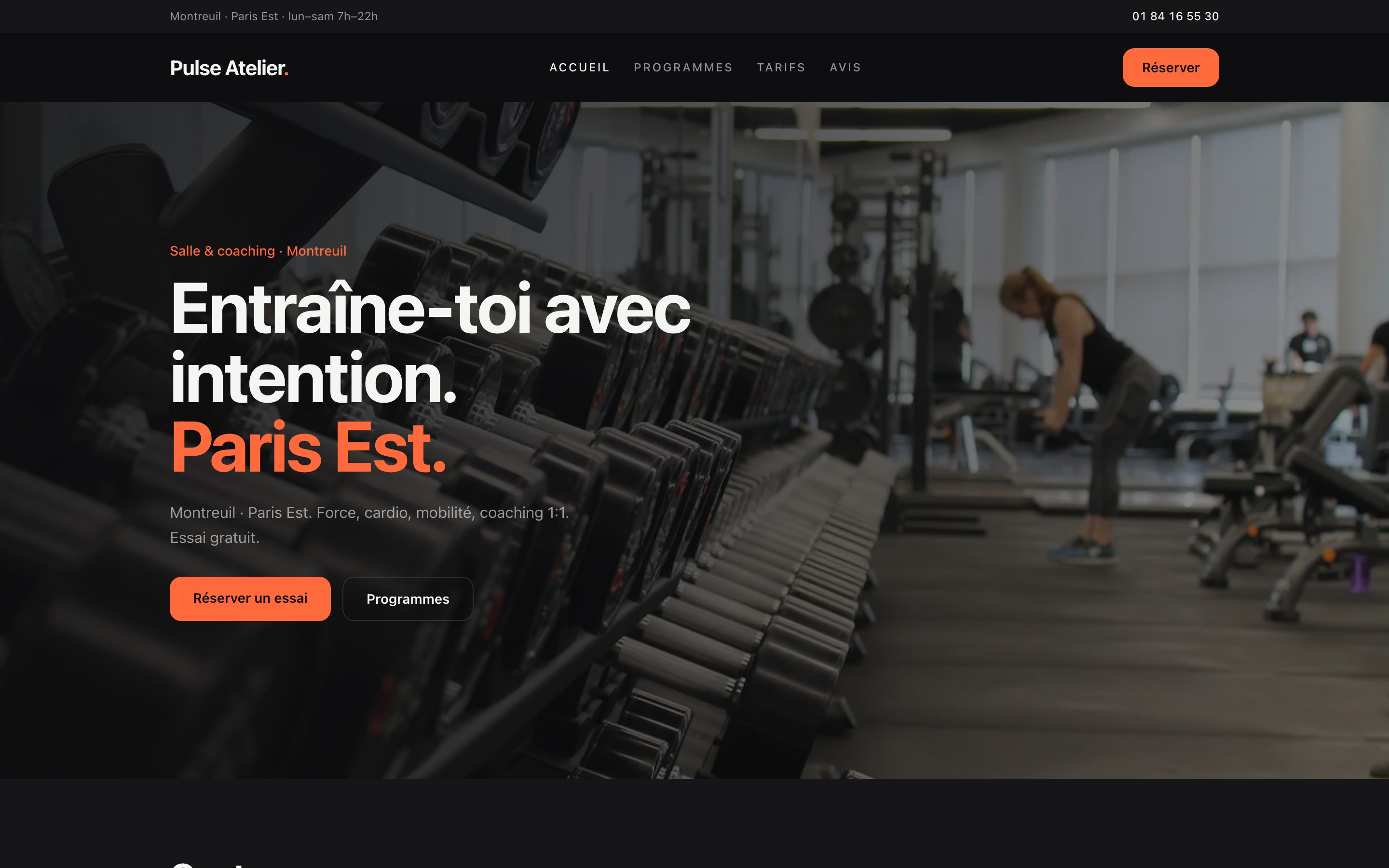 Pulse Atelier — accueil